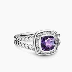 David Yurman  Petite Albion® Ring With Pavé Diamonds Amethyst